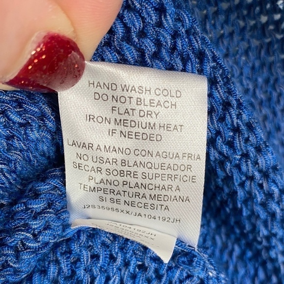 Joseph A Drop Sleeve Side Slit Knit Sweater Women's XL Blue - Picture 10 of 10